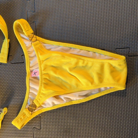 VENUS Swim Venus Swimwear Yellow Rio Cut Bikini With Gold Buckles